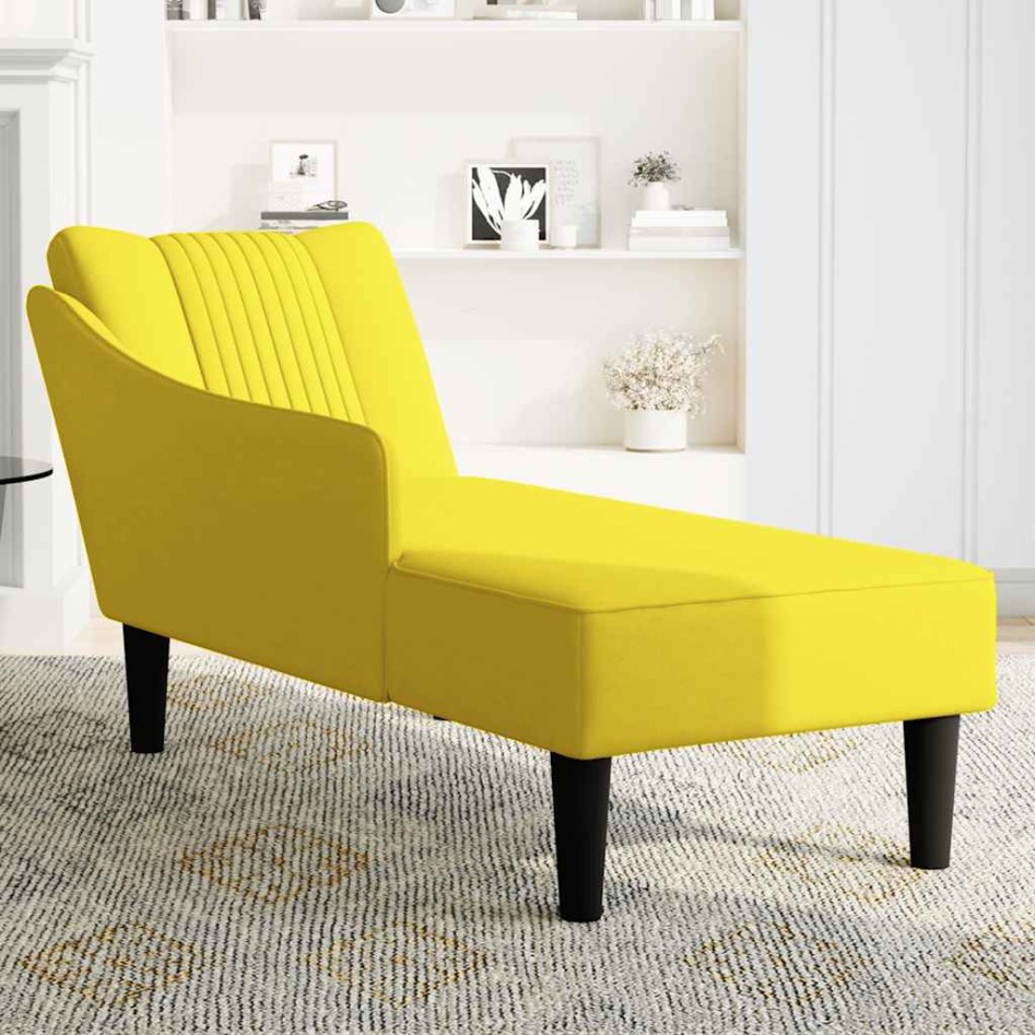 Chaise longue con reposabrazos derecho terciopelo