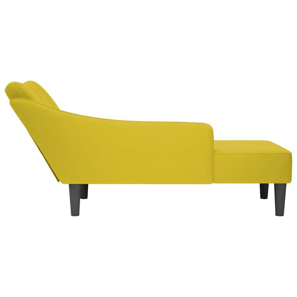 Chaise longue con reposabrazos derecho terciopelo