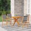 Juego de comedor de jardín 5 piezas madera maciza de acacia