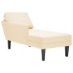 Chaise longue con cojín de tela de pana crema
