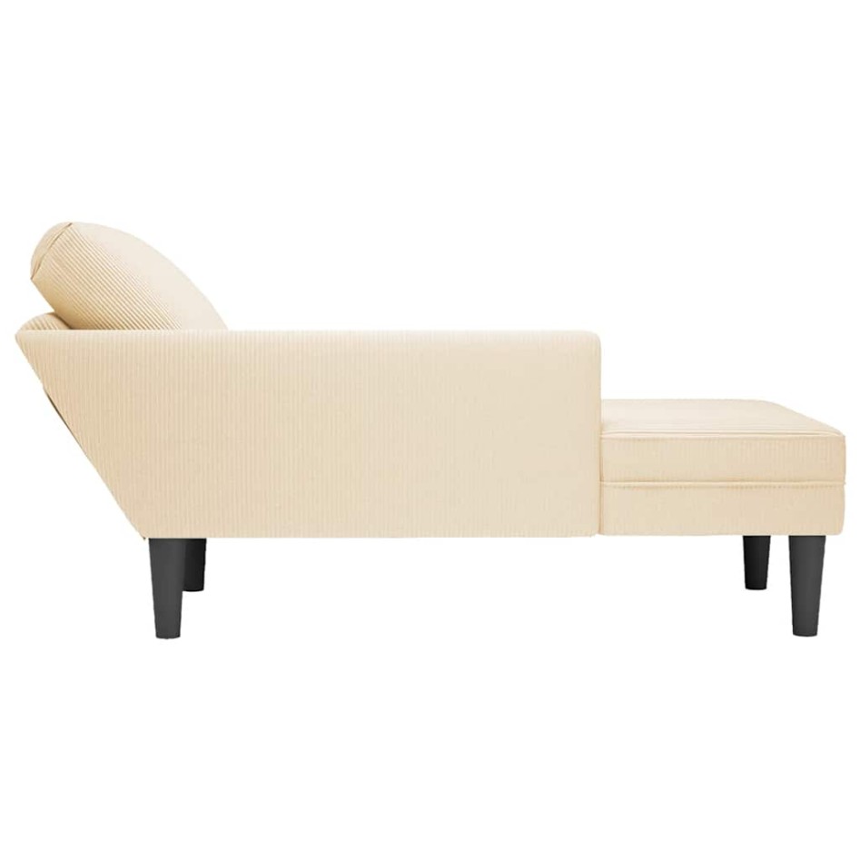 Chaise longue con cojín de tela de pana