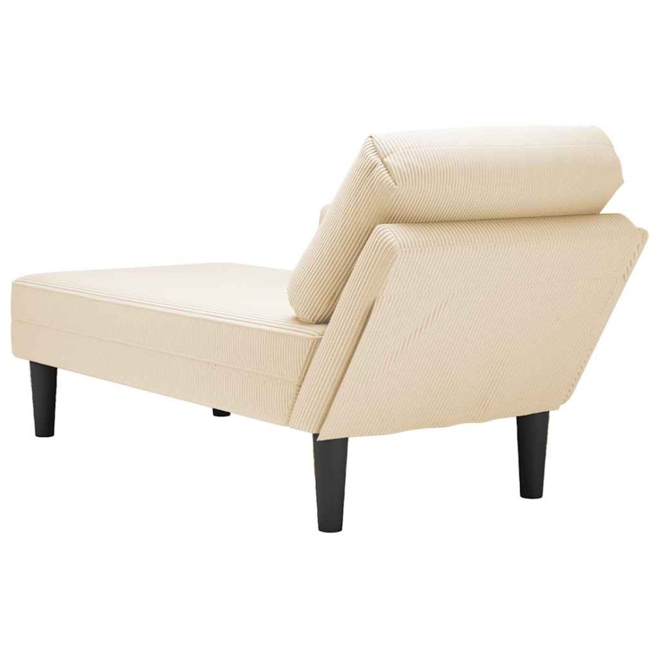 Chaise longue con cojín de tela de pana