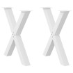 Patas para mesa de comedor en forma de X 2 uds acero blanco