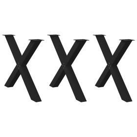 Patas para mesa de comedor en forma de X 3 uds acero