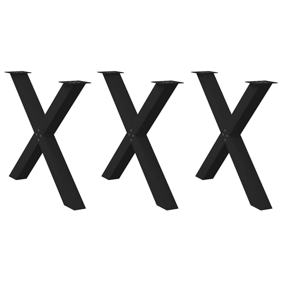 Patas para mesa de comedor en forma de X 3 uds acero