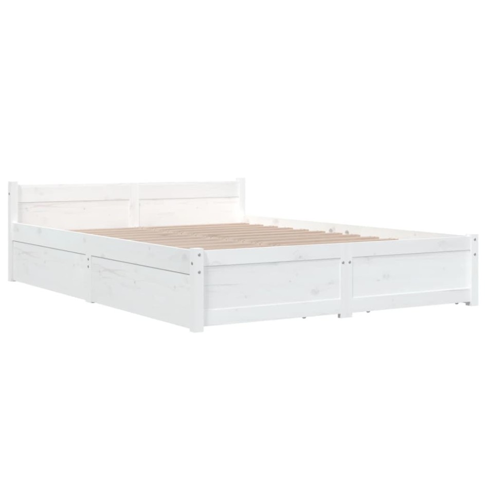 Estructura de cama con cajones blanco 120x200