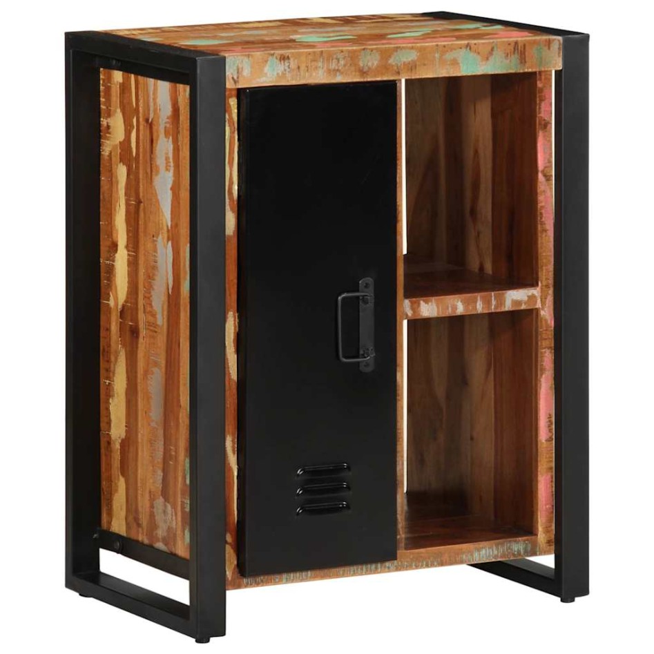 Aparador madera maciza reciclada multicolor 55x35x70