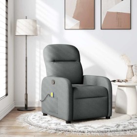 Sillón de masaje reclinable de tela gris