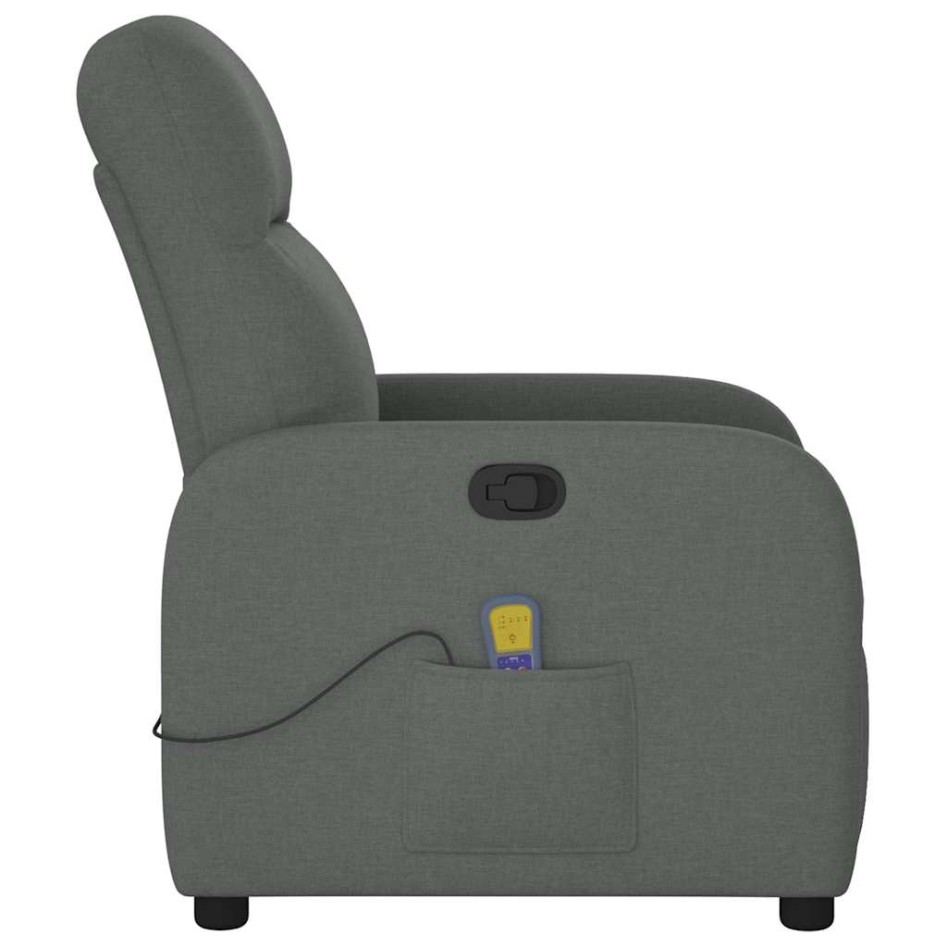 Sillón de masaje reclinable de tela gris