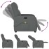 Sillón de masaje reclinable de tela gris
