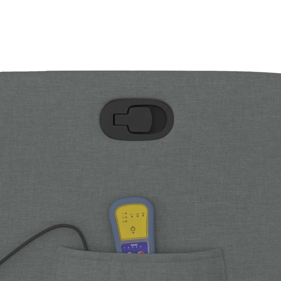 Sillón de masaje reclinable de tela gris