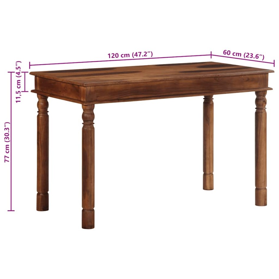 Mesa de comedor madera maciza de acacia 120x60x77
