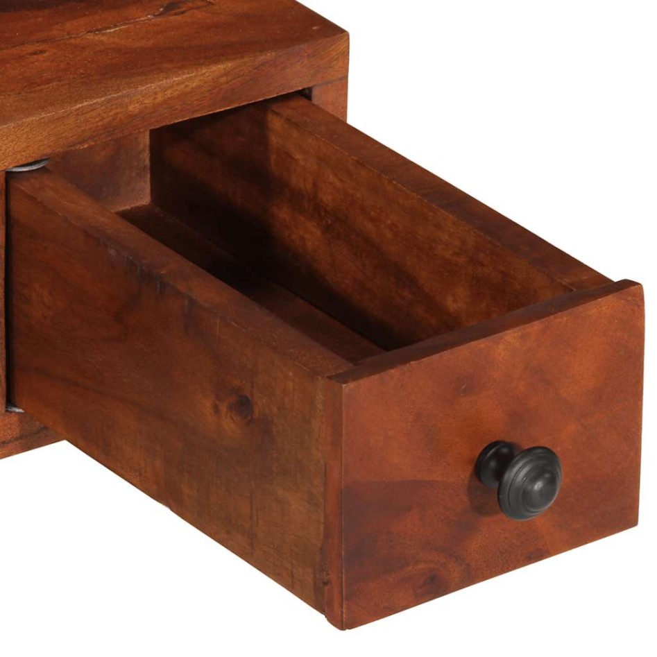 Espejo de pared con cajones madera maciza de acacia 60x33x90