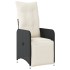 Sillón reclinable de jardín con cojines ratán sintético