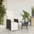 Sillón reclinable de jardín con cojines ratán sintético
