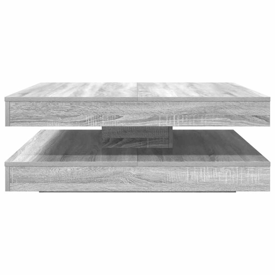Mesa de centro giratoria 360 grados gris Sonoma 90x90x34,5