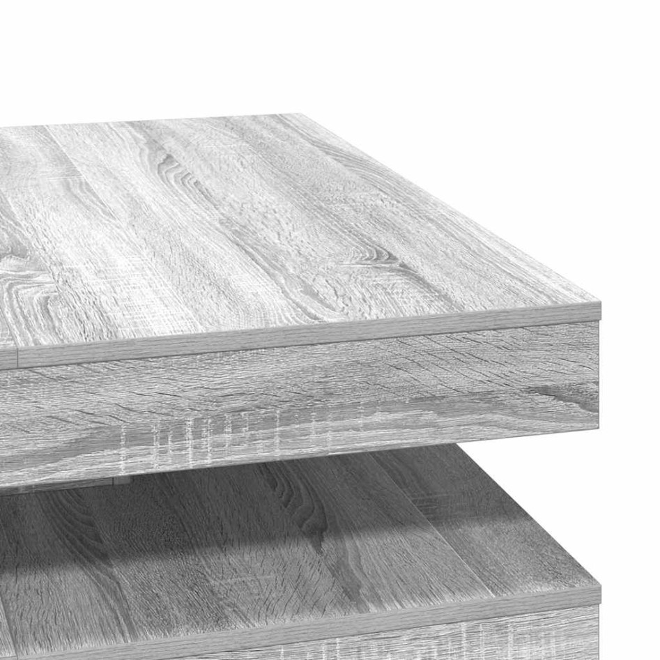 Mesa de centro giratoria 360 grados gris Sonoma 90x90x34,5