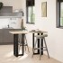 Patas de mesa de bar forma T 2 uds acero negro 50x35x(90-91)