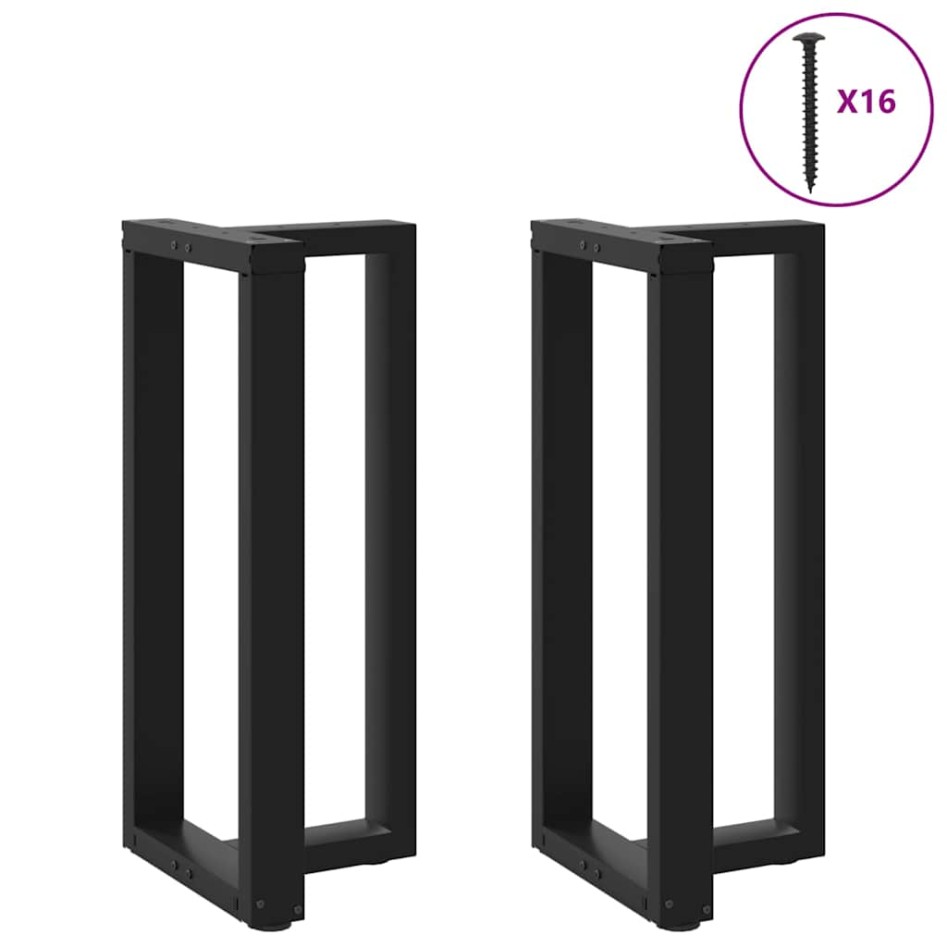 Patas de mesa de bar forma T 2 uds acero negro 50x35x(90-91)