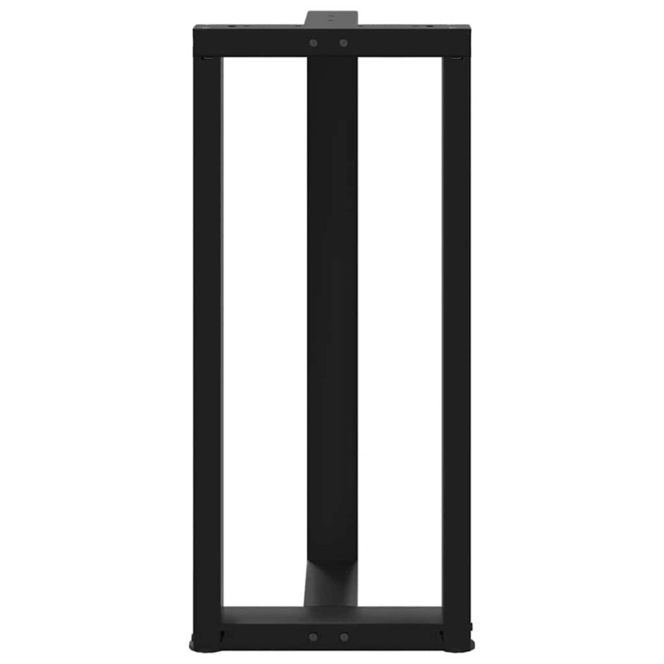 Patas de mesa de bar forma T 2 uds acero negro 50x35x(90-91)