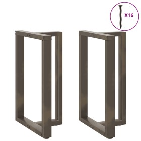 Patas de mesa bar forma T 2 uds acero natural 60x35x(90-91)