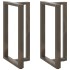 Patas mesa bar forma T 2 uds acero natural 60x35x(100-101)