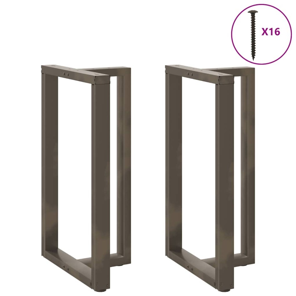 Patas mesa bar forma T 2 uds acero natural 60x35x(100-101)