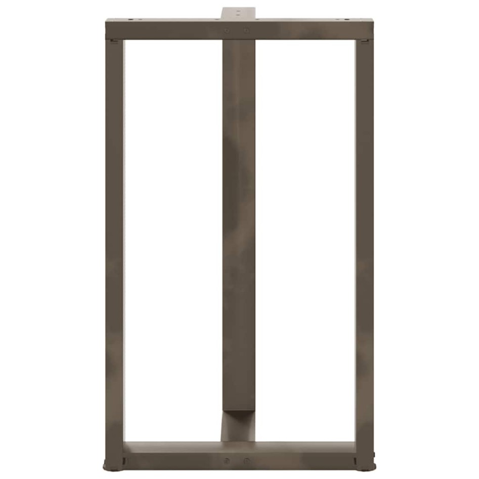 Patas mesa bar forma T 2 uds acero natural 60x35x(100-101)