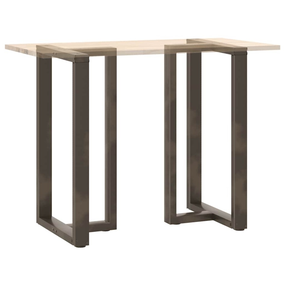 Patas mesa bar forma T 2 uds acero natural 60x35x(100-101)