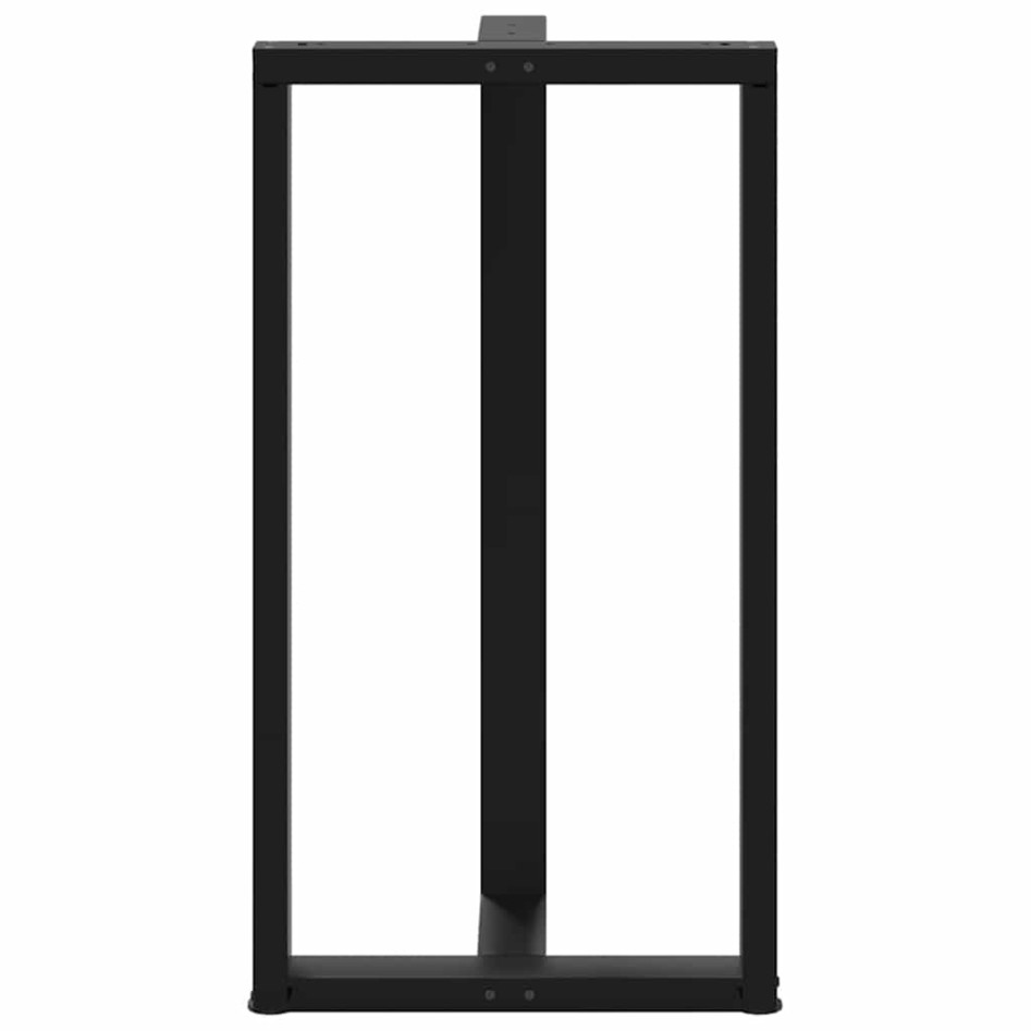 Patas de mesa bar forma T 2 uds acero negro 60x35x(110-111)