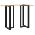 Patas de mesa bar forma T 2 uds acero negro 60x35x(110-111)
