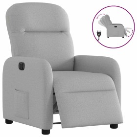 Sillón reclinable eléctrico de tela gris