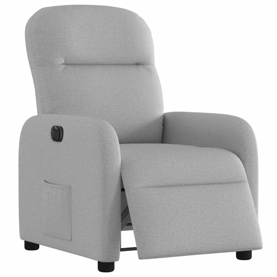 Sillón reclinable eléctrico de tela gris