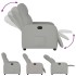 Sillón reclinable eléctrico de tela gris