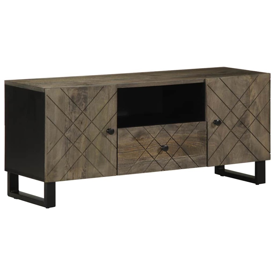 Mueble de TV madera maciza de mango negro 105x33x46