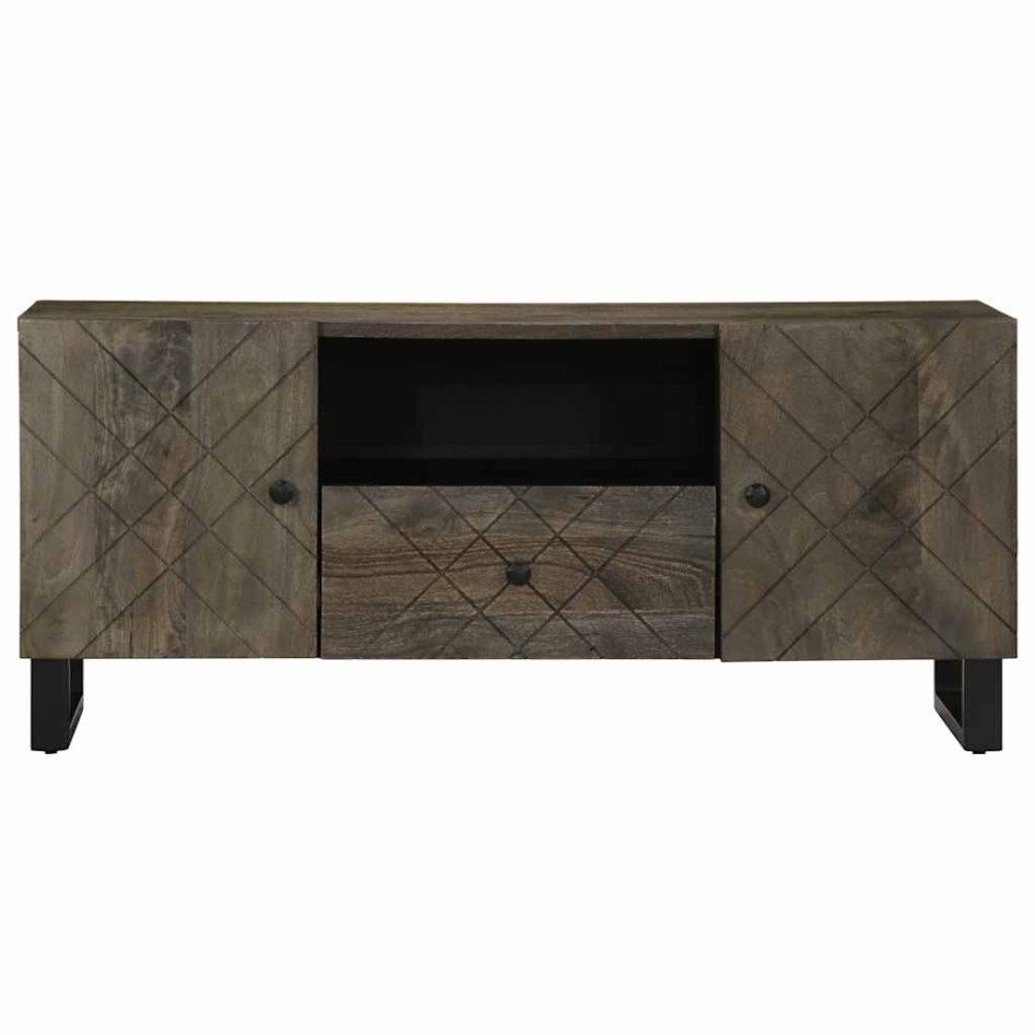 Mueble de TV madera maciza de mango negro 105x33x46