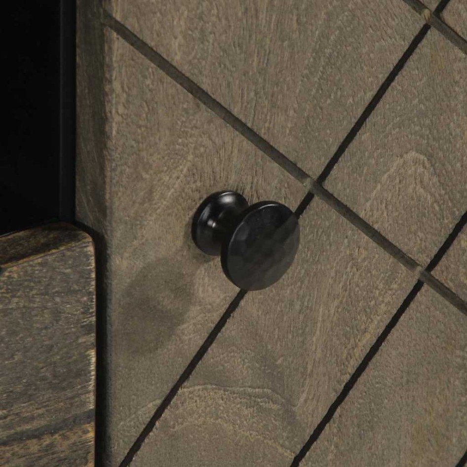 Mueble de TV madera maciza de mango negro 105x33x46