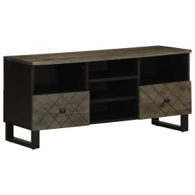 Mueble de TV madera maciza de mango negro 100x33x46