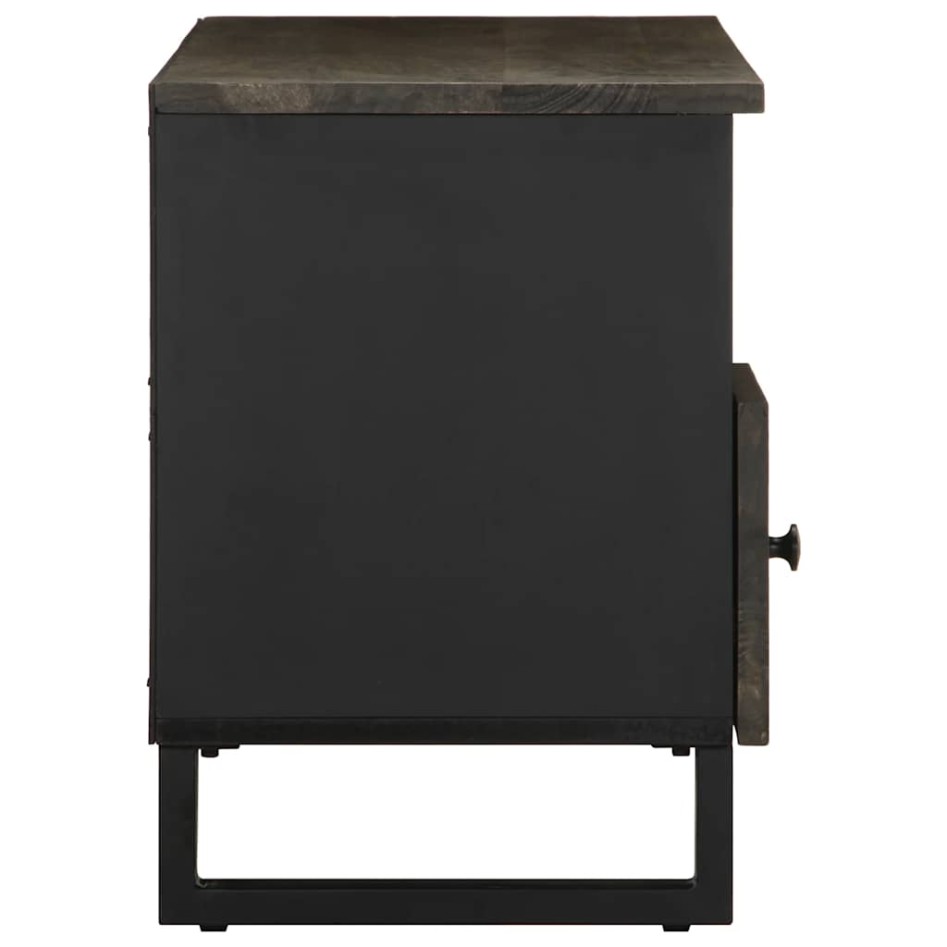 Mueble de TV madera maciza de mango negro 100x33x46