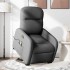 Sillón de masaje eléctrico reclinable elevable tela gris