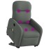 Sillón de masaje eléctrico reclinable elevable tela gris