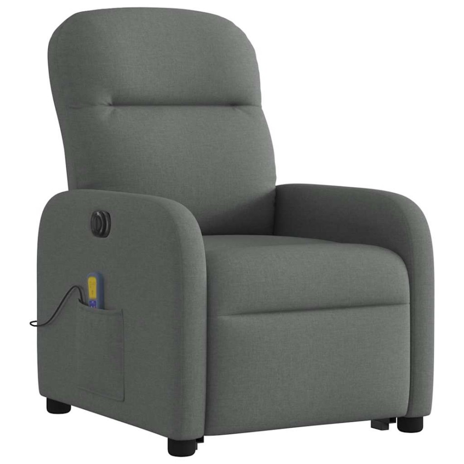 Sillón de masaje eléctrico reclinable elevable tela gris