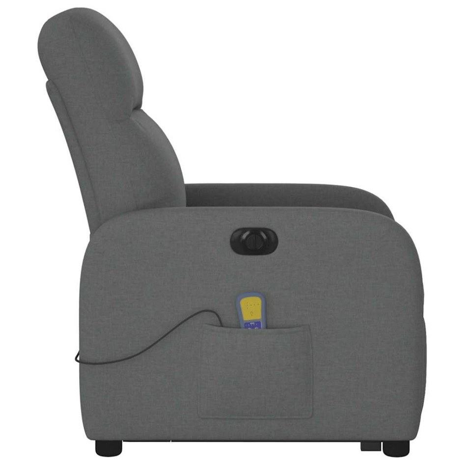 Sillón de masaje eléctrico reclinable elevable tela gris