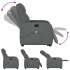 Sillón de masaje eléctrico reclinable elevable tela gris