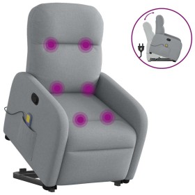 Sillón de masaje reclinable de pie de tela gris