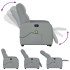 Sillón de masaje reclinable de pie de tela gris