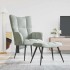 Sillón de relax con taburete de terciopelo gris