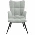 Sillón de relax con taburete de terciopelo gris