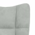 Sillón de relax con taburete de terciopelo gris