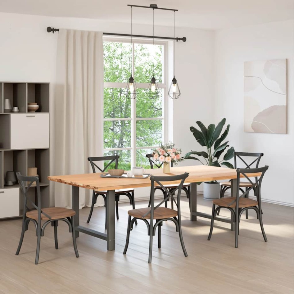 Patas de mesa de centro antracita 2 uds 90x(72-73) cm